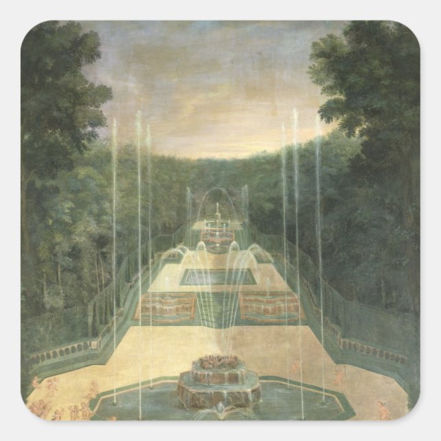 Pegatina Cuadrada Los terrenos de Versalles (Anverso)