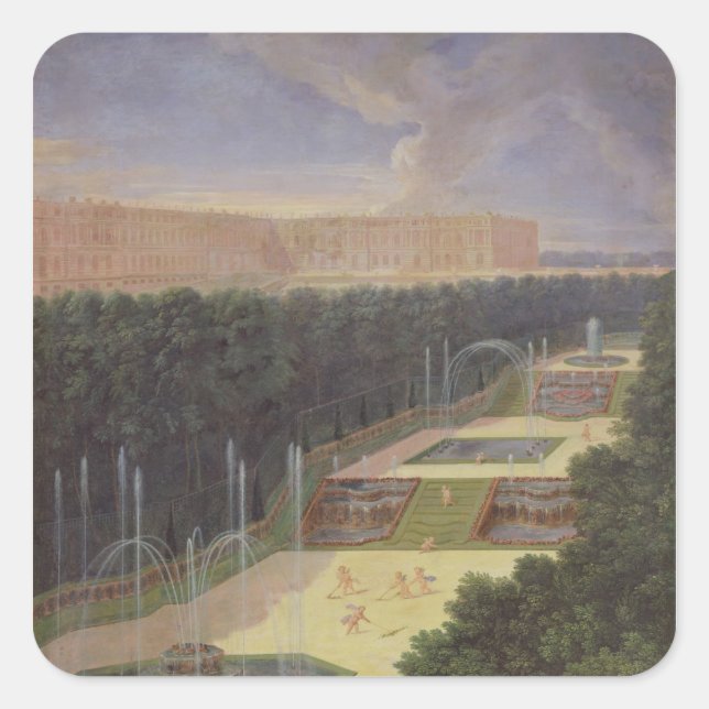 Pegatina Cuadrada Los terrenos de Versalles (Anverso)