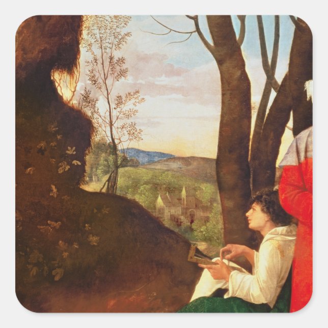 Pegatina Cuadrada Los tres filósofos (Anverso)