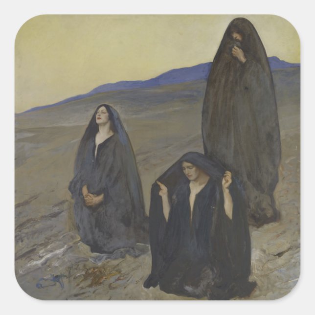Pegatina Cuadrada Los Tres Marys (Anverso)