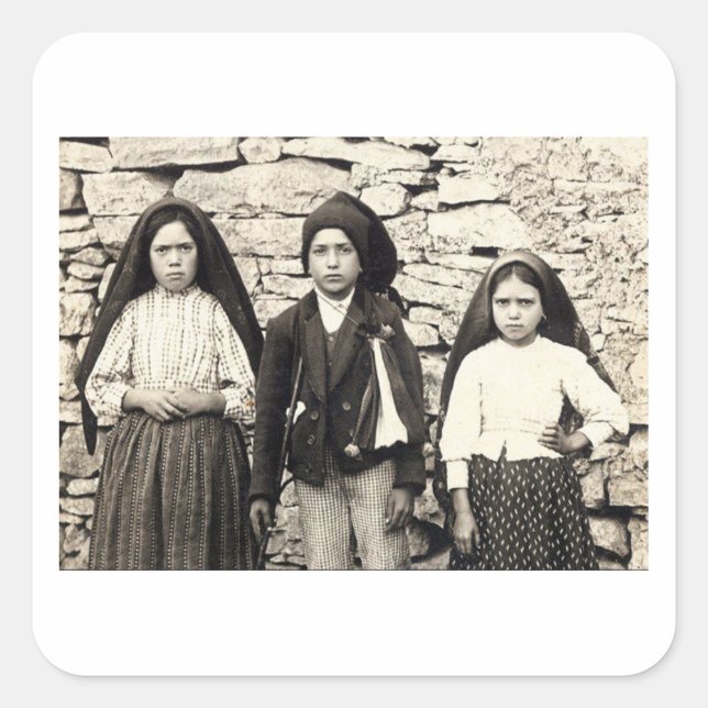 Pegatina Cuadrada Los tres pastorcitos (Anverso)