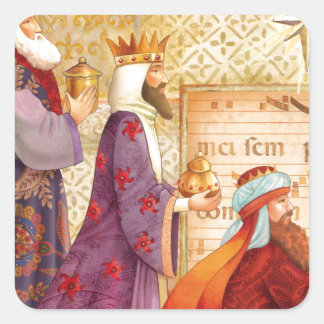 Pegatina Cuadrada Los Tres Reyes