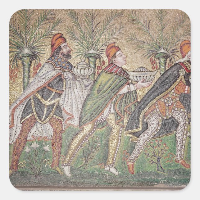Pegatina Cuadrada Los Tres Reyes (Anverso)