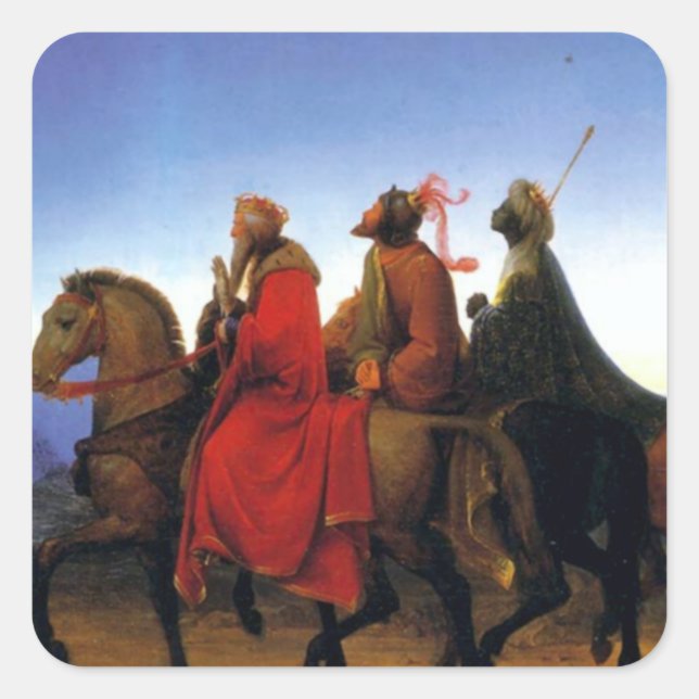 Pegatina Cuadrada Los Tres Wisemen (Anverso)
