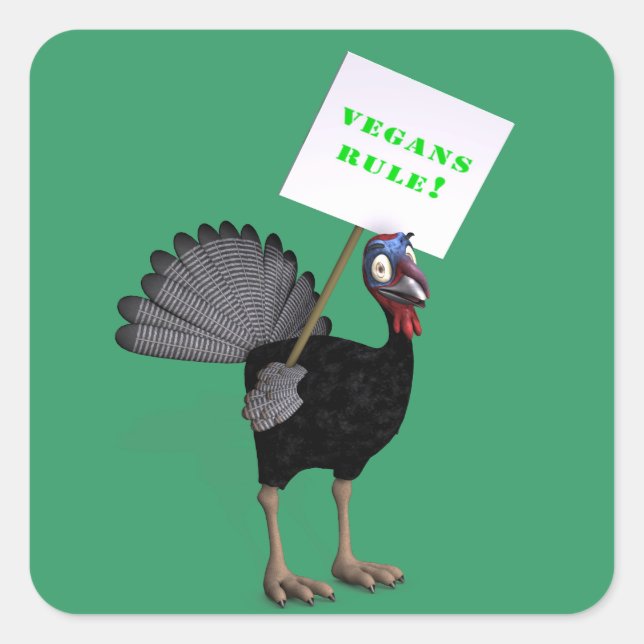 Pegatina Cuadrada ¡Los vegetarianos gobiernan! (Anverso)