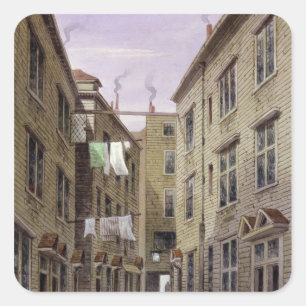 Pegatina Cuadrada Los verracos dirigen el lugar, antes mesón