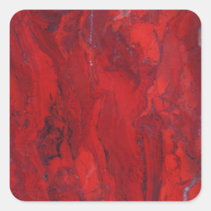 Pegatina Cuadrada losa de mármol giratorio rojo