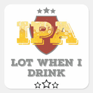 Pegatina Cuadrada Lote De IPA Cuando Bebí
