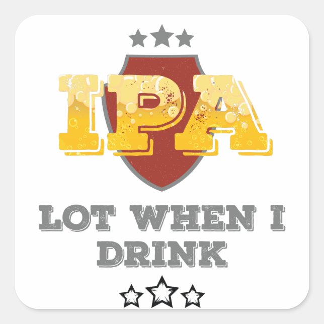 Pegatina Cuadrada Lote De IPA Cuando Bebí (Anverso)
