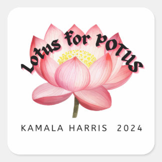 Pegatina Cuadrada Lotus para la elección de POTUS Harris