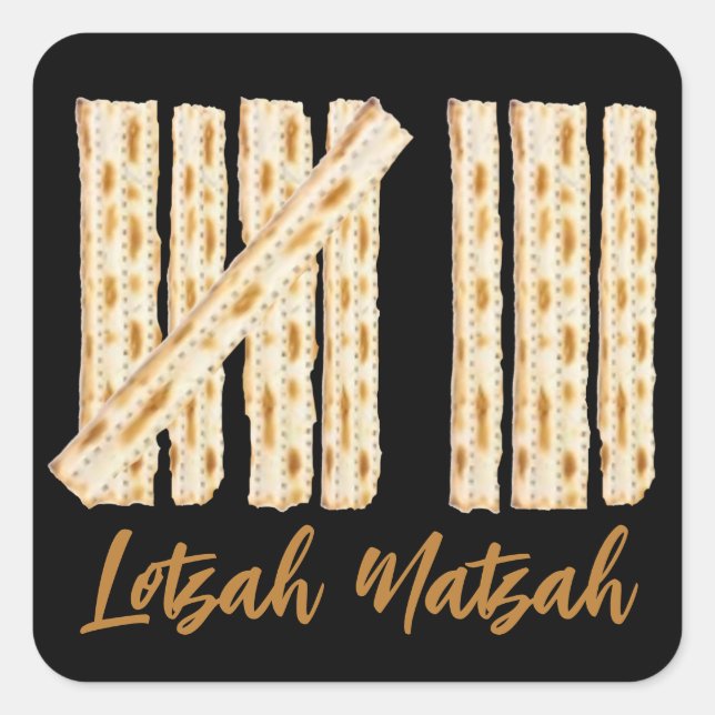 Pegatina Cuadrada Lotzah Matzah Passove 8 días (Anverso)