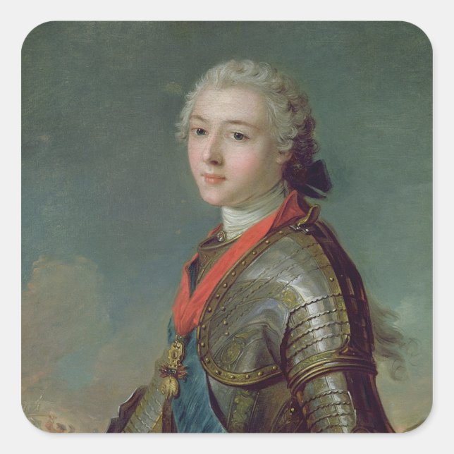 Pegatina Cuadrada Louis Jean Marie de Bourbon (Anverso)