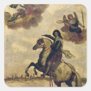 Pegatina Cuadrada Louis XIII en el cerco de La Rochelle