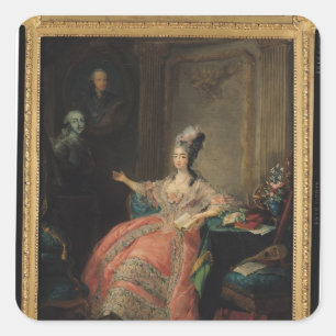 Pegatina Cuadrada Louise Marie Josephine de la col rizada