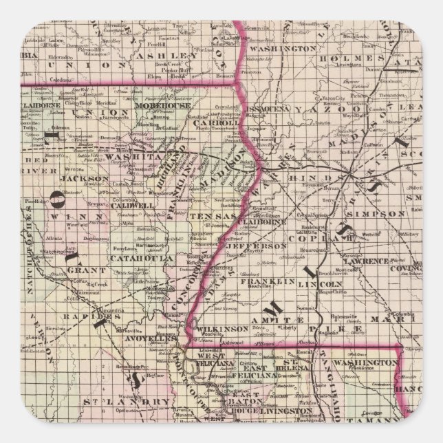 Pegatina Cuadrada Louisiana (Anverso)