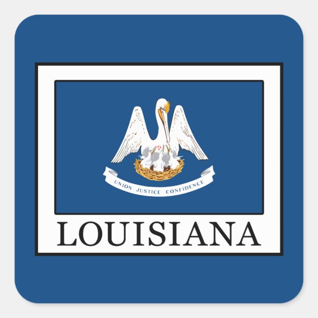 Pegatina Cuadrada Louisiana (Anverso)