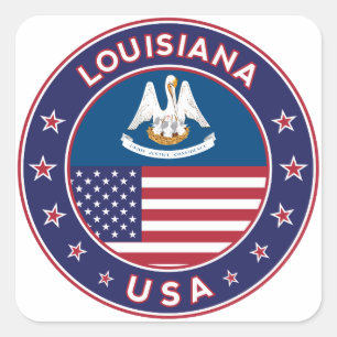 Pegatina Cuadrada Louisiana, estuche de teléfono de Luisiana, pegati