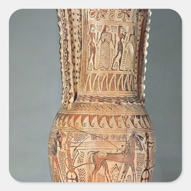 Pegatina Cuadrada Loutrophoros que representan una esfinge (Anverso)