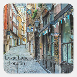 Pegatina Cuadrada Lovat Lane, Londres, Inglaterra,
