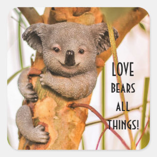 Pegatina Cuadrada Love Bears All Things