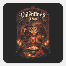 Pegatina Cuadrada Love Beyond the Grave