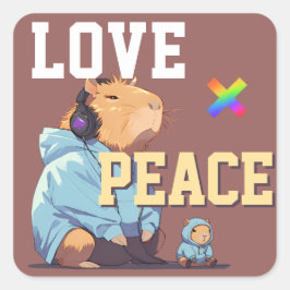 Pegatina Cuadrada LOVE × CAPYBARA - Custom