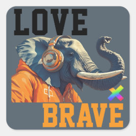 Pegatina Cuadrada LOVE × ELEPHANTS - Custom