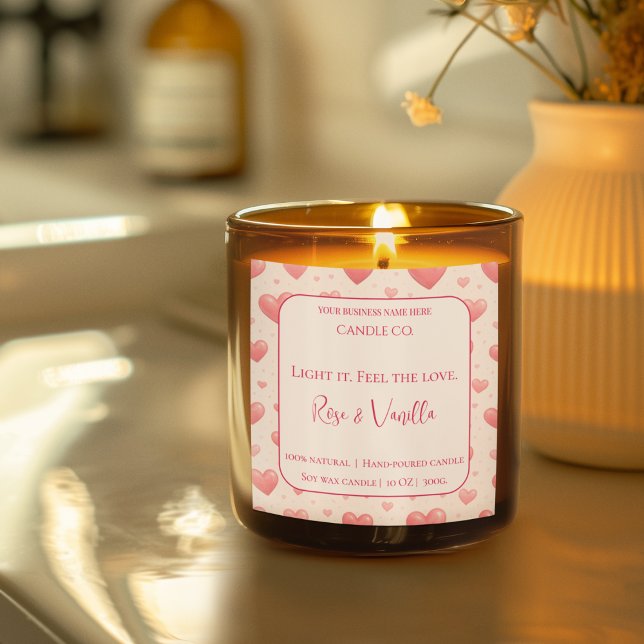 Pegatina Cuadrada Love Glow Valentine – Romantic Love Candle Label (Subido por el creador)