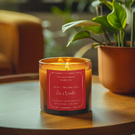 Pegatina Cuadrada Love Glow Valentine – Romantic Love Candle Label