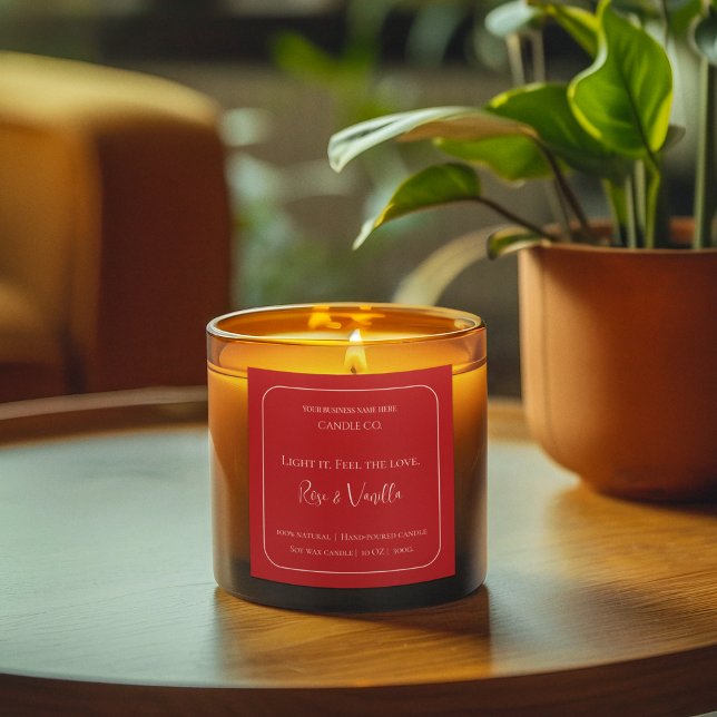 Pegatina Cuadrada Love Glow Valentine – Romantic Love Candle Label (Subido por el creador)