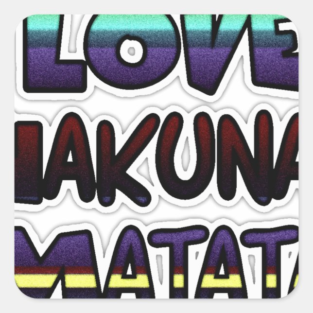 Pegatina Cuadrada Love Hakuna Matata Gifts (Anverso)