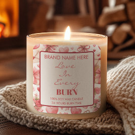 Pegatina Cuadrada Love in Every Burn Valentine’s Day Candle Label