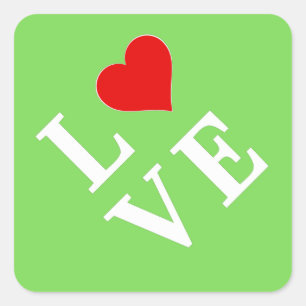 Pegatina Cuadrada LOVE Lime Green Modern