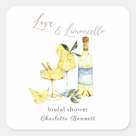 Pegatina Cuadrada Love Limoncello Cocktail Bridal Shower