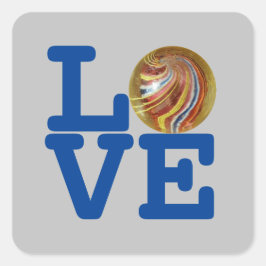 Pegatina Cuadrada LOVE Marbles