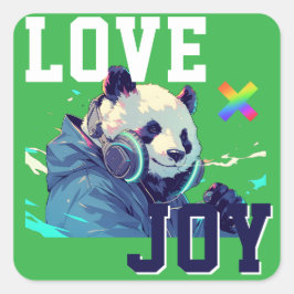 Pegatina Cuadrada LOVE × PANDA - Custom