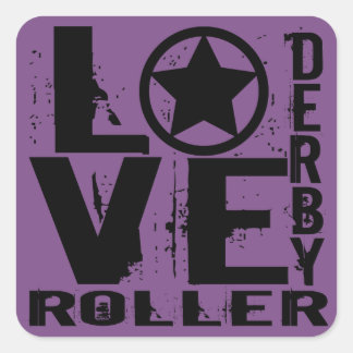 Pegatina Cuadrada LOVE Roller Derby