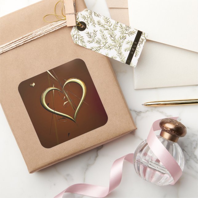 Pegatina Cuadrada Love Shards of Gold Pegatinas (Regalar)