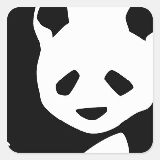 Pegatina Cuadrada Lovely Panda