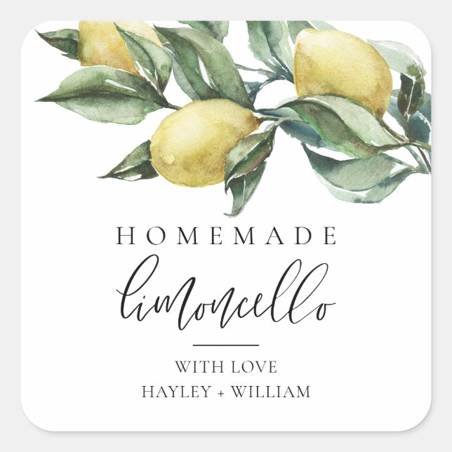 Pegatina Cuadrada Lucas Limoncello (Anverso)