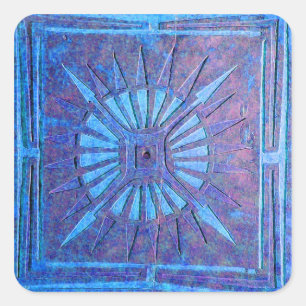 Pegatina Cuadrada LUCERO DEL ALBA, azul, púrpura