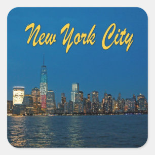 Pegatina Cuadrada Luces de Nueva York