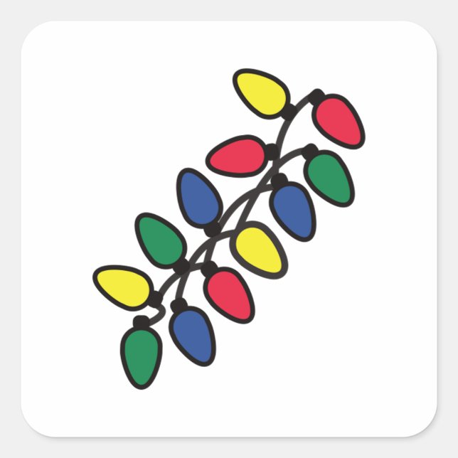 Pegatina Cuadrada Luces del árbol de Navidad 50 (Anverso)