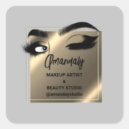 Pegatina Cuadrada Luces Limpiador maquillaje Salón de belleza Gracia