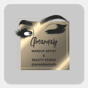 Pegatina Cuadrada Luces Limpiador maquillaje Salón de belleza Gracia