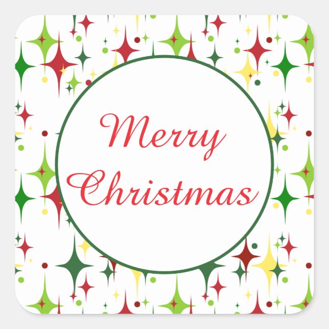 Pegatina Cuadrada Luces navidades (Anverso)