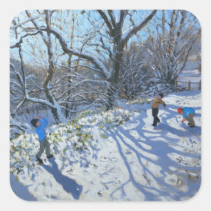 Pegatina Cuadrada Lucha 2007 de la bola de nieve