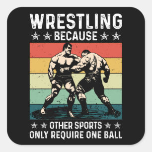 Pegatina Cuadrada Lucha libre porque otros deportes requieren una pe