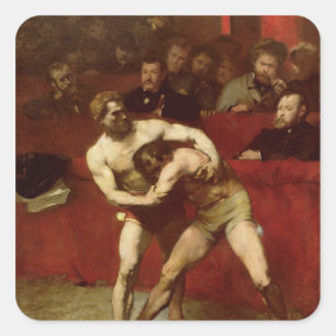 Pegatina Cuadrada Luchadores, 1875