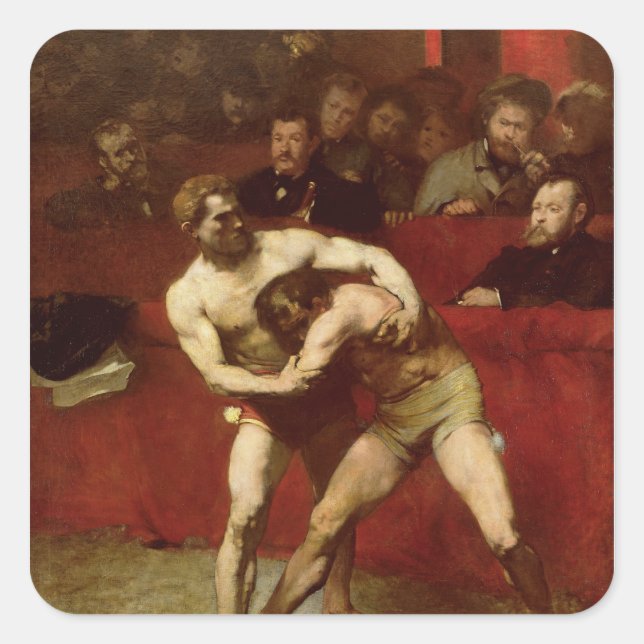 Pegatina Cuadrada Luchadores, 1875 (Anverso)
